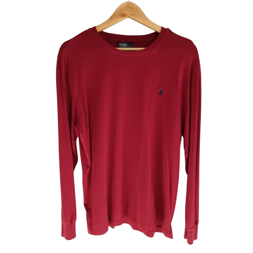 Ralph Lauren Men's Burgundy Long Sleeve Tee